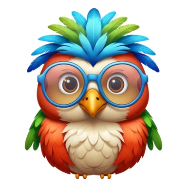 cool colorful bird with glassess sticker