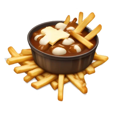 “Quebec poutine with crispy fries, melted white cheese curds, and rich brown gravy.” sticker
