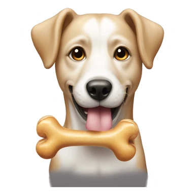 Dog  with bone in mouth  sticker