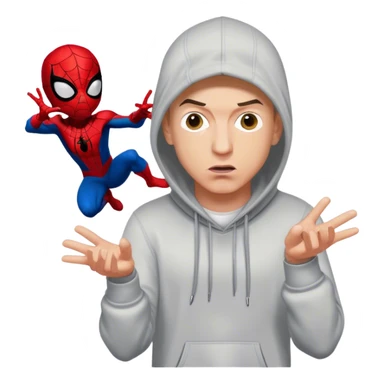 eminem rapping against spiderman sticker