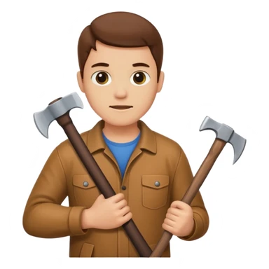 Can holding an axe sticker