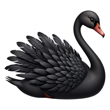 Shining black swan sticker