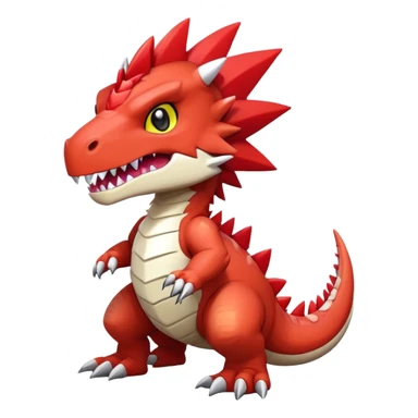 Cute Baby Chibi Digimon-Tyrantrum-Tyrunt-hybrid (full body) sticker