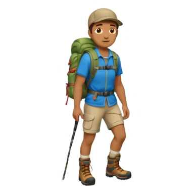 man with backpack and hiking clothes, full body sticker