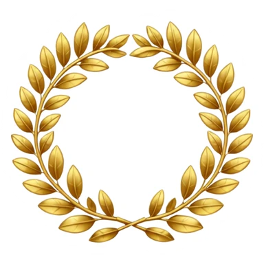 A golden laurel wreath shining with elegant metallic leaves. sticker