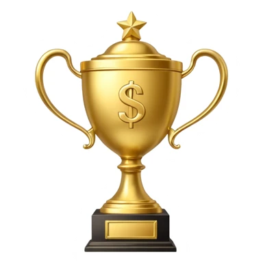 money themed trophy with 10B on it elite  sticker