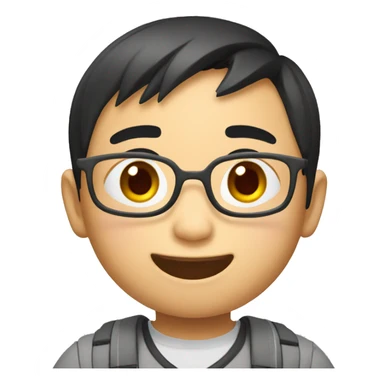 wow education asian kid sticker