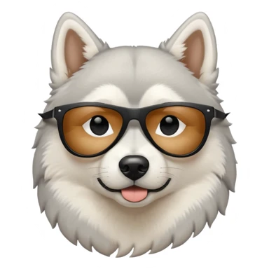 white/grey husky dog with black sunglasses sticker