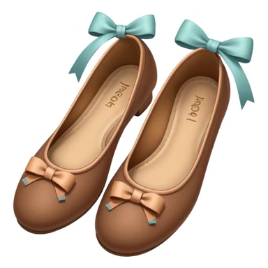 Brown ballerina shoes with bows sticker