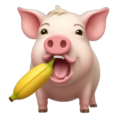 Cochon qui mange une banane sticker