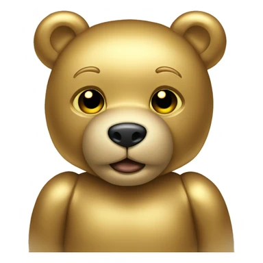 Gold metal teddy bear sticker