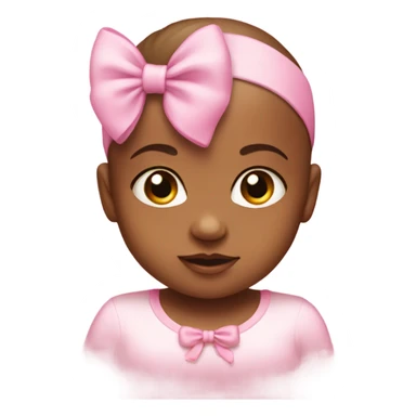 baby with pink bow headband sticker