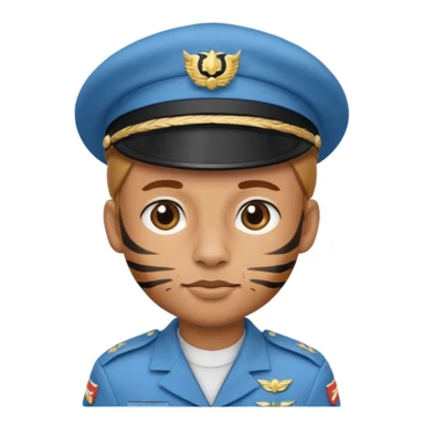 נמר שהוא חייל עם כומתה בצבע תכלת sticker