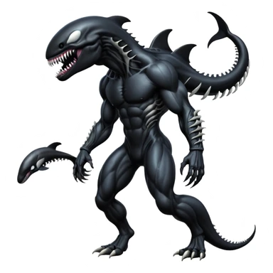  Venom-Xenomorph-Orca-hybrid-fantasy-creature (full body) sticker