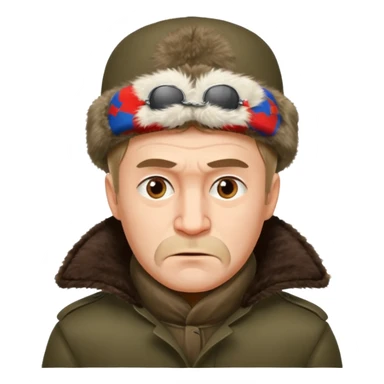 crazy russian man with ushanka sticker