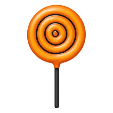   jeff koons style inflatable orange black swirl lollipop sticker