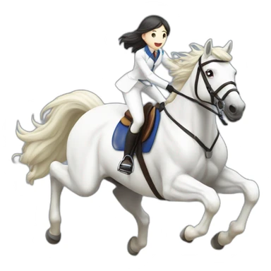 white-hourse-with-olympics-jumping-compelition-rider—japanese-girl sticker
