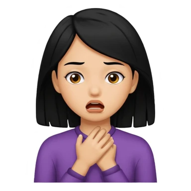 A girl with black hair and tan skin choking her self sticker
