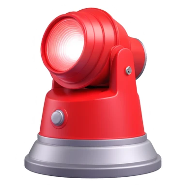 3D render of a red emergency siren light with a bright glow on top of a silver base, in Pixar-style, soft shadows, isolated on white background, professional but playful look

 sticker
