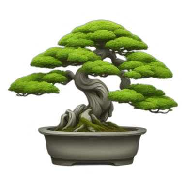 bonsai tree intertwined with torii gate sticker