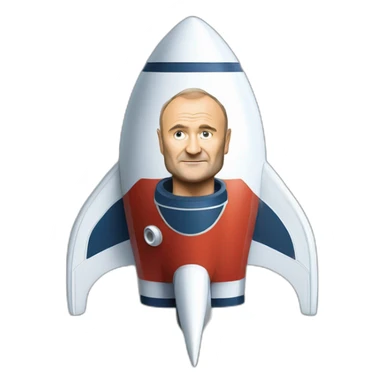 Phil collins as a rocketship sticker
