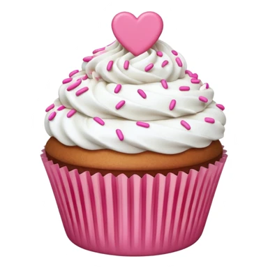 Valentine’s Day themed cupcake with white icing and sprinkles sticker