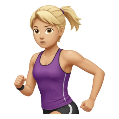 create a stocky female runner with blonde hair sticker