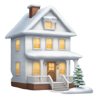 cozy white Christmas house sticker