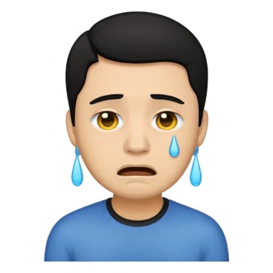 lightskin man with black hair emoji crying sticker