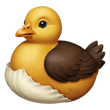Un poussin noir qui est dans sa coquille d’oeuf sticker