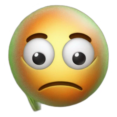 3d sphere with a cartoon carrots texture with big calm eyes sticker