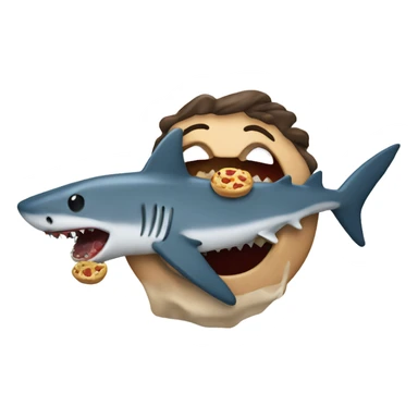 Man being eaten by a shark sticker