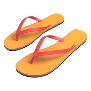 Thin sandal sole with minimal detail, 3D iPhone emoji style, matching the angle of the reference image, viewed from the bottom. sticker