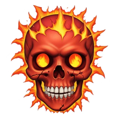 Skull who's upper side is exploded with an volcano eruption in his mind sticker