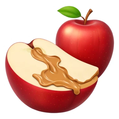 sliced apple with peanutbutter sticker