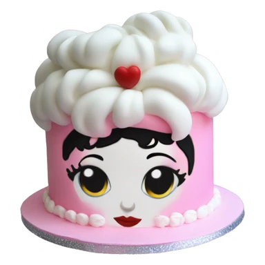 White short haired Betty boop birthday cake sticker