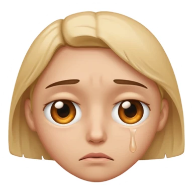 Realistic Sad face with tear in eye sticker