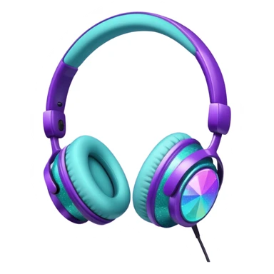 Glitter Purple and Cian headset sticker