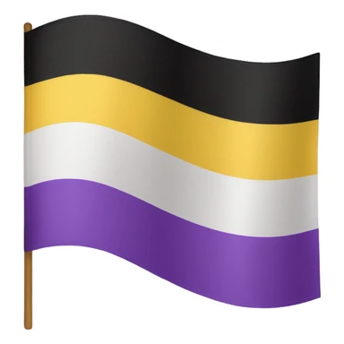 non-binary pride flag with four horizontal stripes: yellow, white, purple, and black sticker