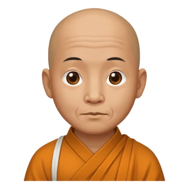 An old bald Asian monk sticker