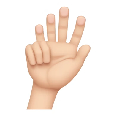 hand with thumb, pinky and ring finger up and pointer and middle finger down sticker