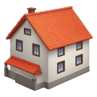 Detached house red roof family home sticker