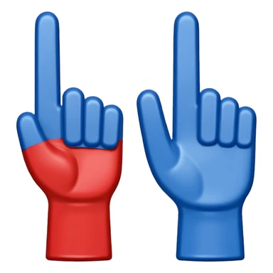 giant foam finger blue (#00A3E0) and red (#F9423A) sticker