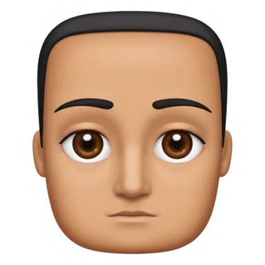 Una figura roja con cabeza cuadrada y cuerpo de rectángulos con cara con dos ojos negros como puntos y cejas preocupadas sin boca y que tenga como una especie de polvo café en la cabeza sticker