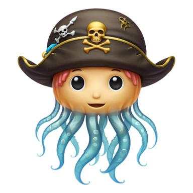 a beautiful jellyfish designed in a piratecore style sticker