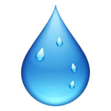 A blue water droplet emoji, simple and clear. sticker