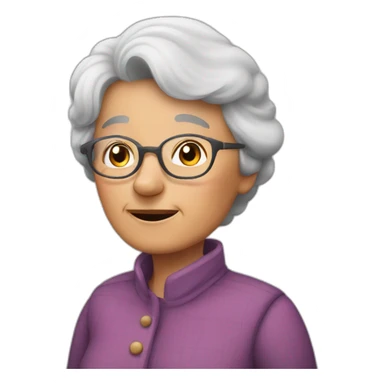 Granny with grandfather asked question sticker