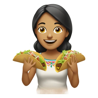Mexican girl eating tacos  sticker