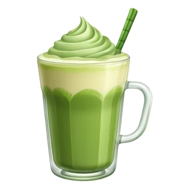 Matcha latte in a glass cup sticker