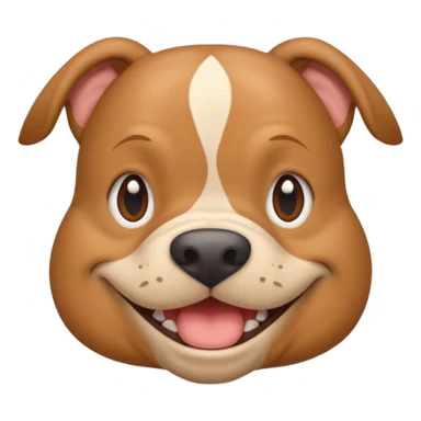 light brown pocket bully facing forwards, head and shoulders. smiling sticker